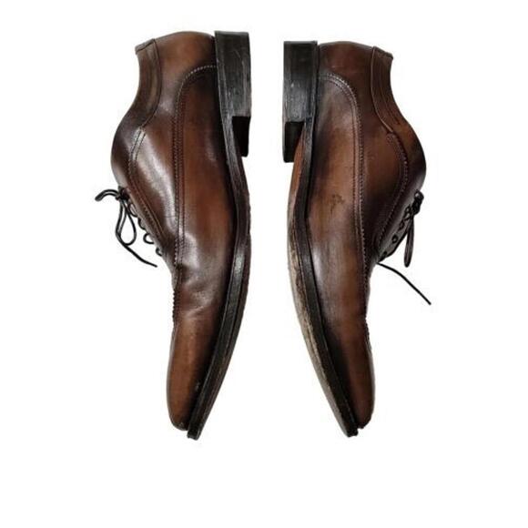 Salvatore Ferragamo Brown Size 10.5 EE Leather Laces OXFORDS Men\'s Shoes main image 5